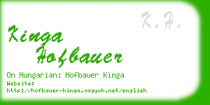 kinga hofbauer business card